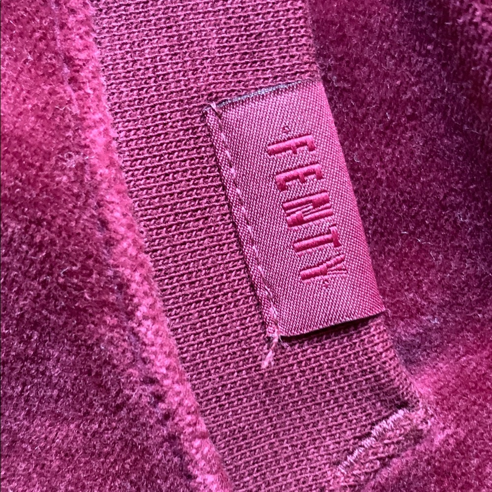 Puma by Fenty Rihanna XL Women's Velour Burgundy Hoodie Excellent Condition - Picture 9 of 10